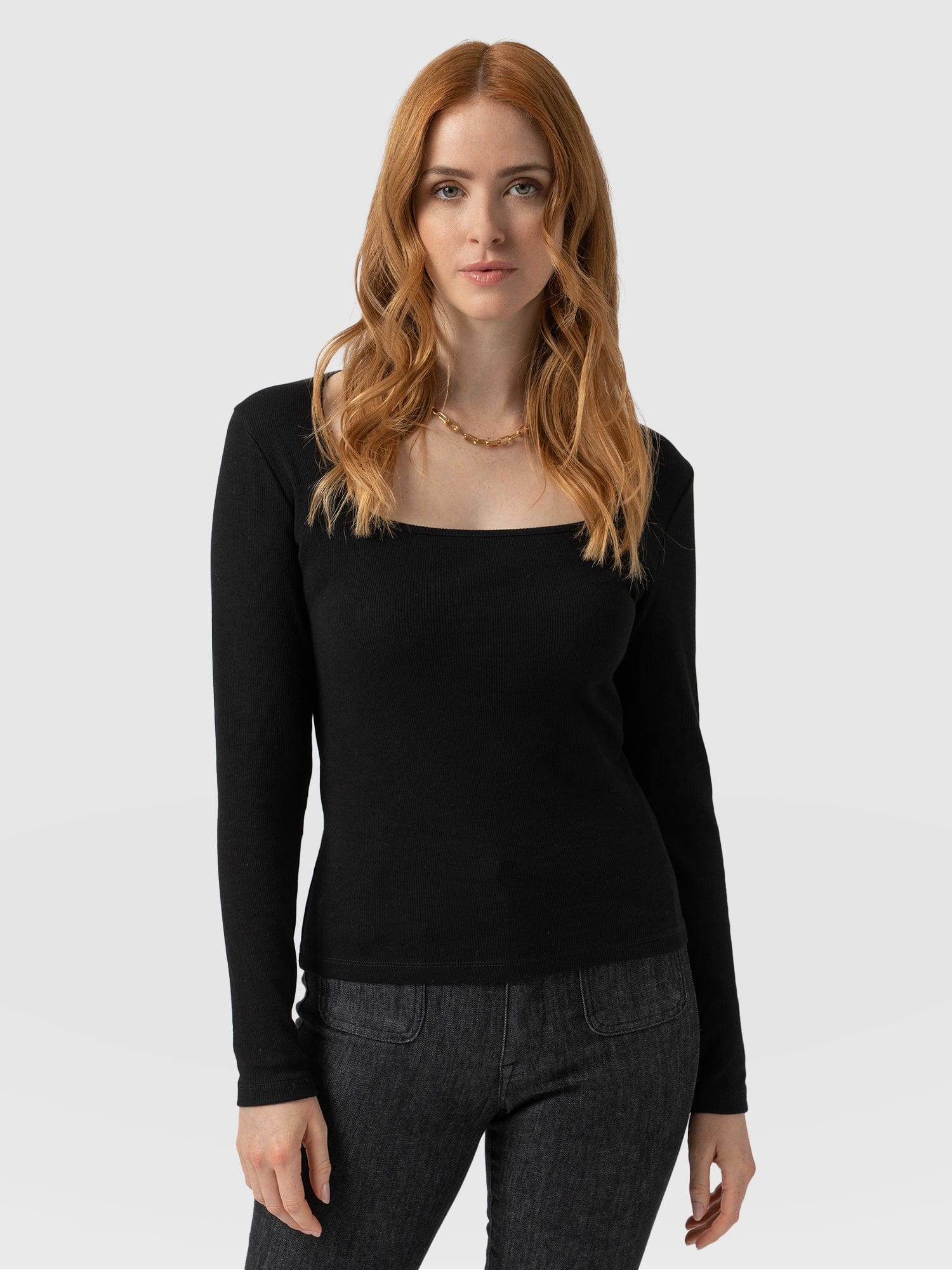 Sloane Ribbed Top Black - Women's Tops | Saint + Sofia® USA